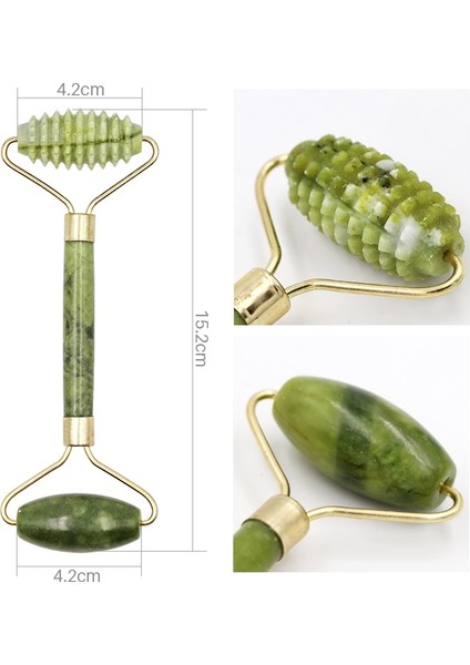 Adet Yüz Yeşim Itme Massageador Yüz Germe Araçları Yüz Masajı Cilt Bakımı Doğal Yeşim Rulo Çift Kafa Yüz Güzellik Masajı (Yurt Dışından) fırsatları