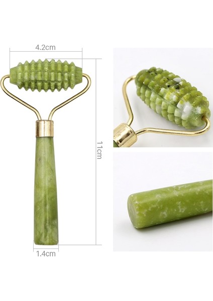 Adet Yüz Yeşim Itme Massageador Yüz Germe Araçları Yüz Masajı Cilt Bakımı Doğal Yeşim Rulo Çift Kafa Yüz Güzellik Masajı (Yurt Dışından) indirimleri