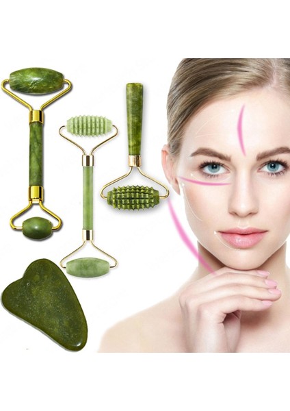 Doğal Yüz Masajı Guasha Yeşim Rulo Kazıyıcı Yüz Cilt Bakımı Araçları Rulo Masaj Microniddle Yüz Temizleyici Cilt Bakımı (Yurt Dışından)