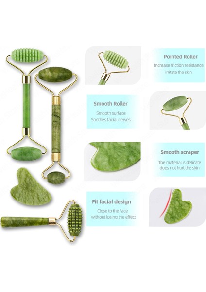 Doğal Yüz Masajı Guasha Yeşim Rulo Kazıyıcı Yüz Cilt Bakımı Araçları Rulo Masaj Microniddle Yüz Temizleyici Cilt Bakımı (Yurt Dışından) fiyatları