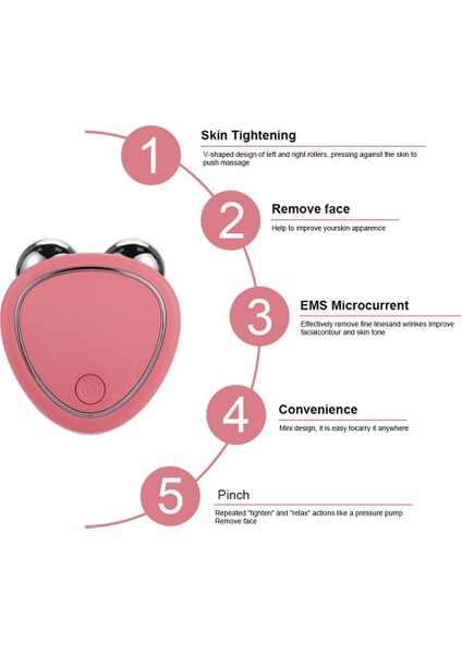 Çift Makaralı Masaj Aleti ile Incelmeyi Kaldırmak ve Ödemi Azaltmak Için Taşınabilir Yüz Mikro Akım Güzellik Aletipembe (Pembe) (Yurt Dışından) fırsatları