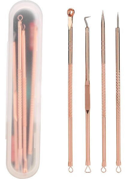 4 Adet/takım Akne Sökücü Aracı Paslanmaz Çelik Gül Çift Kafa Iğneler Siyah Nokta Çıkarıcı (Yurt Dışından) modelleri