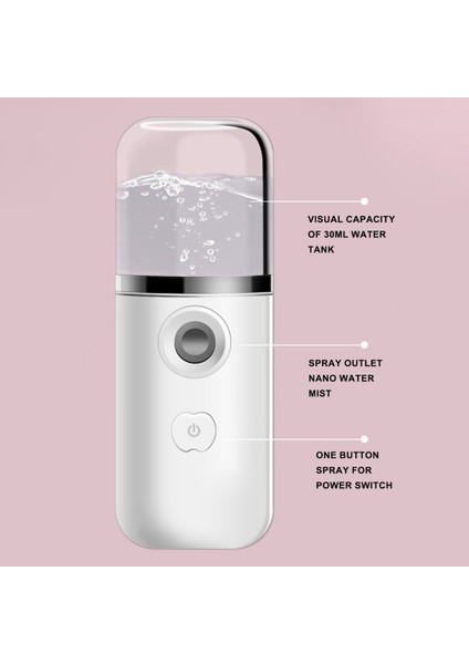 Mini 25 ml Yüz Buharlı Nemlendirici Mist USB Yüz R Kişisel Yüz Bakımı Için Beyaz 39*30*95MM (Yurt Dışından) modelleri