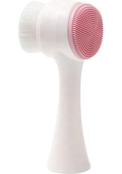 Çift Taraflı Silikon Yüz Temizleyici Yıkama Fırçası Yumuşak Hafif Fiber Yüz Temizleme - Pembe Dalgacık Noktası (Yurt Dışından)