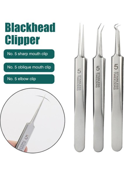 Alman Ultra-Ince No. 5 Hücre Siyah Nokta Komedon Akne Iğne Sökücü Araç Seti Klip Yüz Cilt Bakımı Iğneler Yüz Gözenek Temiz (Yurt Dışından)