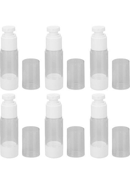 Hao Kan 6 Adet Kozmetik Şişeler Plastik Pres Tipi Vakum Şeffaf Doldurulabilir Konteyner 30ML (Yurt Dışından)