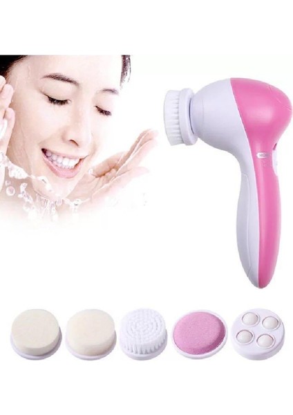 【eğlenceli Canlı】 5 In 1 Elektrikli Yüz Yıkama Makinesi Yüz Gözenek Temizleyici Vücut Temizleme Masajı Mini Cilt Güzellik Masaj Fırçası (Yurt Dışından)