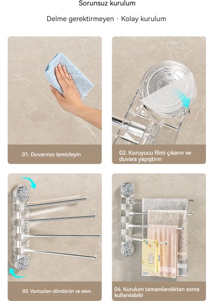 Banyo Depolama Duvara Monte Plastik Vantuz Deliksiz Paslanmaz Çelik Katlanabilir Havlu Askısı (Yurt Dışından) modelleri