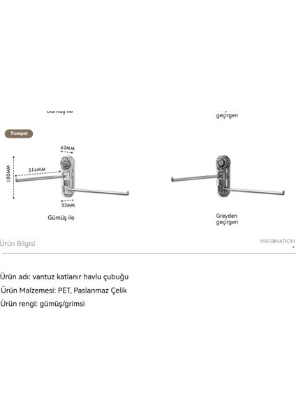 Banyo Depolama Duvara Monte Plastik Vantuz Deliksiz Paslanmaz Çelik Katlanabilir Havlu Askısı (Yurt Dışından) indirimleri