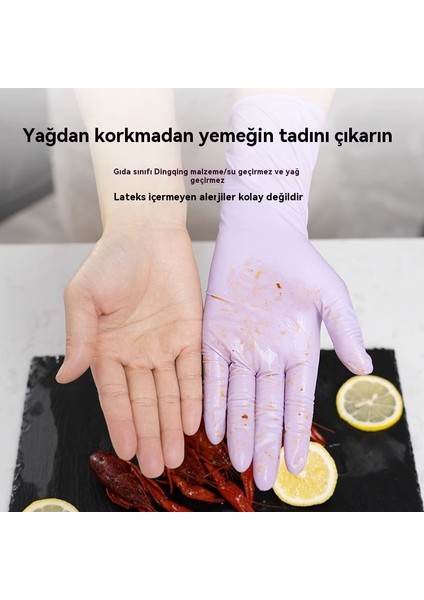 Mutfak Bulaşık Yıkama Ev Işleri Gıda Sınıfı Tek Kullanımlık Kalınlaşma Temizlik Dayanıklı Eldiven (Yurt Dışından)