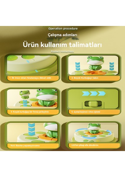 Çocuk Pikap Kurbağa Mancınık Karikatür Net Bulmaca Müzik Disk Oyuncak (Yurt Dışından)