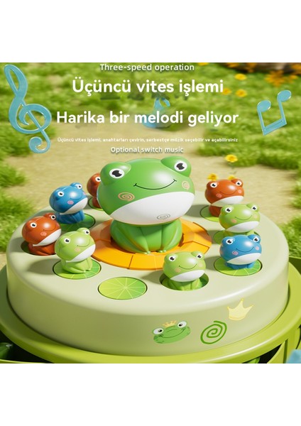 Çocuk Pikap Kurbağa Mancınık Karikatür Net Bulmaca Müzik Disk Oyuncak (Yurt Dışından)
