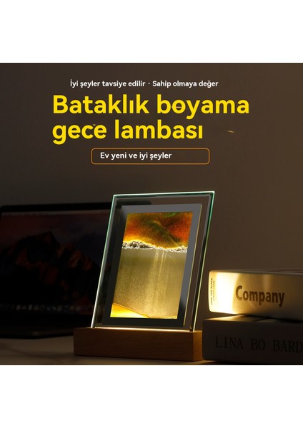 Yaratıcı 3D Stereo Bataklık Resim Masaüstü Başucu Dolap Süsleme Kum Saati Gece Lambası (Yurt Dışından)