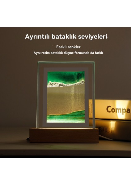 Yaratıcı 3D Stereo Bataklık Resim Masaüstü Başucu Dolap Süsleme Kum Saati Gece Lambası (Yurt Dışından)