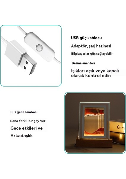 Yaratıcı 3D Stereo Bataklık Resim Masaüstü Başucu Dolap Süsleme Kum Saati Gece Lambası (Yurt Dışından)