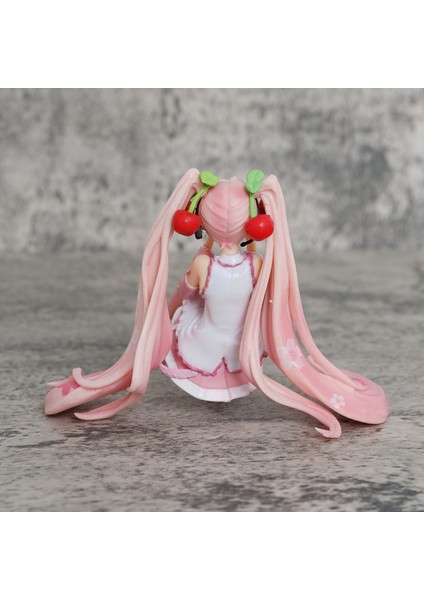 8 cm Hatsune Miku El Yapımı Oturma Pozisyonu Sakura Hatsune Iki Boyutlu Güzellik Kız Masaüstü Süsleri (Yurt Dışından)