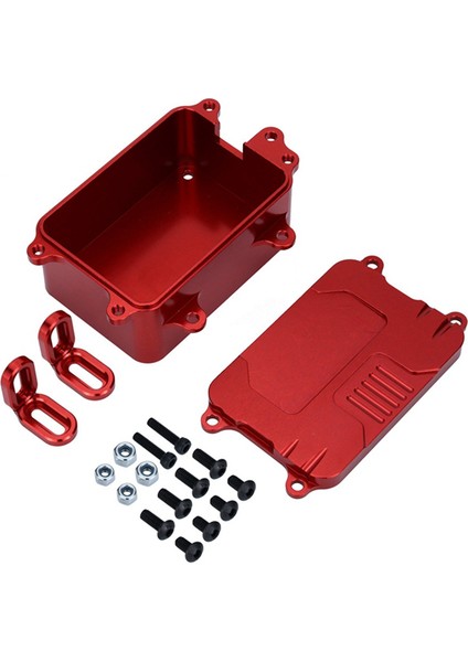 Alıcı Kutusu Esc Kutusu SCX10 1/10 Rc Paletli Araç Için, Kırmızı (Yurt Dışından)
