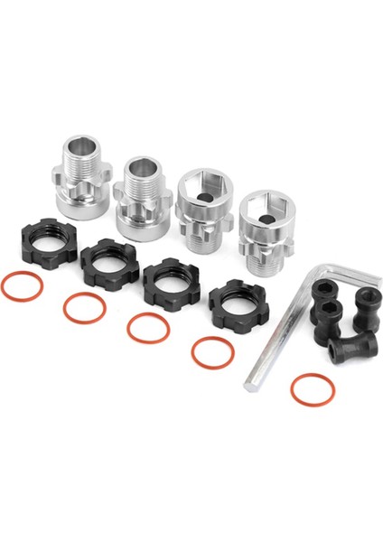 Metal 12MM Ila 17MM Yivli Tekerlek Altıgen Göbek Adaptörü, Siyah (Yurt Dışından)