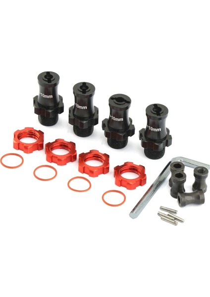Metal Genişletilmiş 17MM Yivli Tekerlek Altıgen Göbek Adaptörü, Kırmızı (Yurt Dışından)