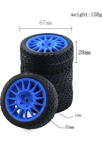 1/10 Rc Yarış Arabası Lastikleri Yol Lastiği Tekerleği Üzerinde (Yurt Dışından)