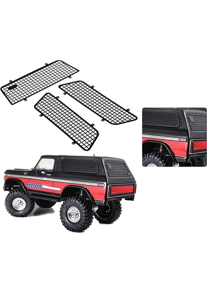 Trx4 Için 3 Adet Metal Yan ve Arka Pencere Koruyucu File (Yurt Dışından)
