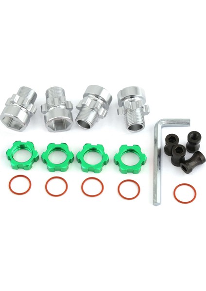 Metal 12MM Ila 17MM Yivli Tekerlek Altıgen Göbek Adaptörü, Yeşil (Yurt Dışından)