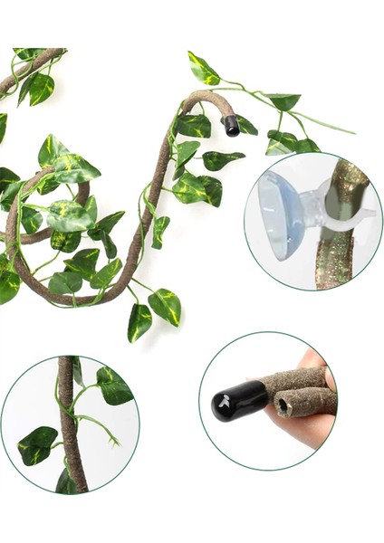 Sürüngen Bend-A-Branch Asmaları Esnek Yapraklar Evcil Hayvan Yaşam Alanı Dekoru (Yurt Dışından)