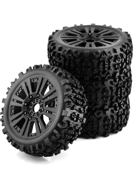 4 Adet 1/8 Arazi Aracı Tekerlekleri Lastikler 120 mm Kauçuk Kaya Lastikleri (Yurt Dışından)