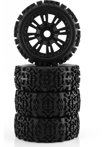 4 Adet 1/8 Arazi Aracı Tekerlekleri Lastikler 120 mm Kauçuk Kaya Lastikleri (Yurt Dışından)