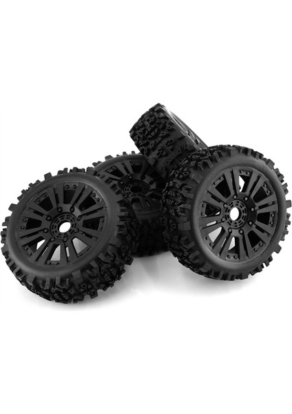 4 Adet 1/8 Arazi Aracı Tekerlekleri Lastikler 120 mm Kauçuk Kaya Lastikleri (Yurt Dışından)