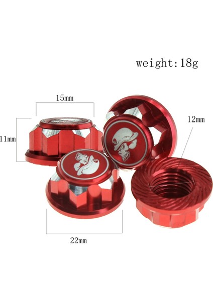 4 Adet 17MM M12 Tekerlek Altıgen Somunu 1/7 Motor Km Rc Araba Için, Siyah (Yurt Dışından)