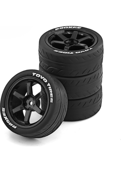 4 Adet 1/10 Rc Yarış Arabası Lastiği TT01 TA06 Xv-01 Ptg-2, Siyah (Yurt Dışından)