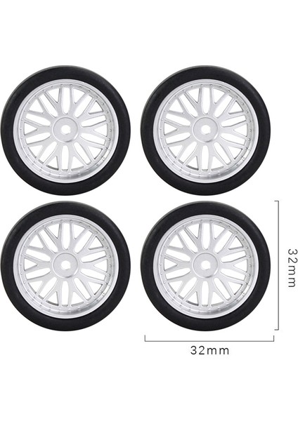 4 Adet 32MM Rc Drift Lastik Tekerlek Sert Lastik (Yurt Dışından)