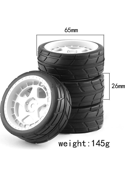 4 Adet 65MM Kauçuk Tekerlek TT01 XV02 Ptg-2 1/10 Rc Araba Için, 2 (Yurt Dışından)