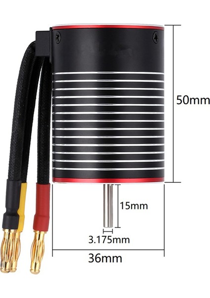 3650 Fırçasız Motor 3600KV 1/8 1/10 Rc Araba Drift OFF-ROAD,3600KV (Yurt Dışından)