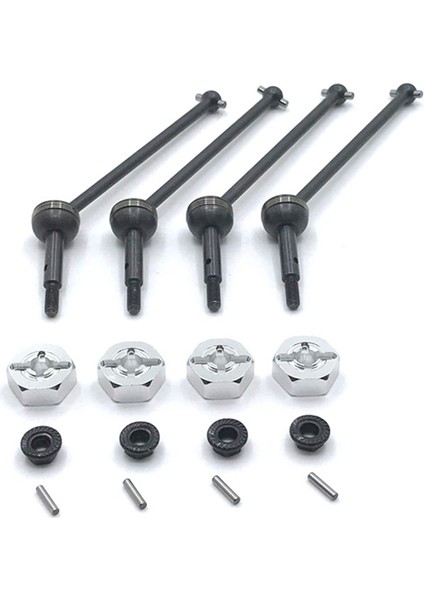 Rc Araba Için Metal Tahrik Mili ve 12MM Tekerlek Altıgen Adaptörü, Gümüş (Yurt Dışından)