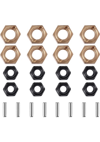 8 Adet Pirinç 7mm Tekerlek Altıgen Göbek Adaptörü Fms FCX24 1/24 Rc Paletli Araba Için (Yurt Dışından)