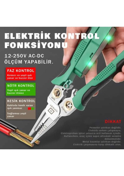 Çok Amaçlı Pense 8 Fonksiyonlu Elektrikçi Kablo Soyma Pensesi