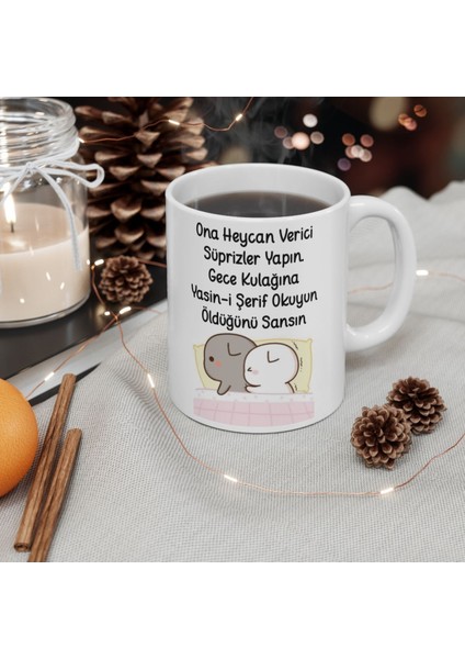 Mochi Cat Efsane Sözler Baskılı Kupa Part 2/ Arkadaşa, Sevgiliye Hediye Kupa Bardak