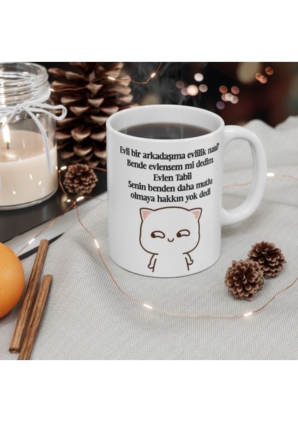 Mochi Cat Efsane Sözler Baskılı Kupa