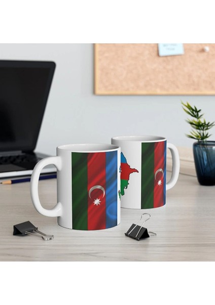 Azerbaycan Temalı Bayrağı Kupa Bardak