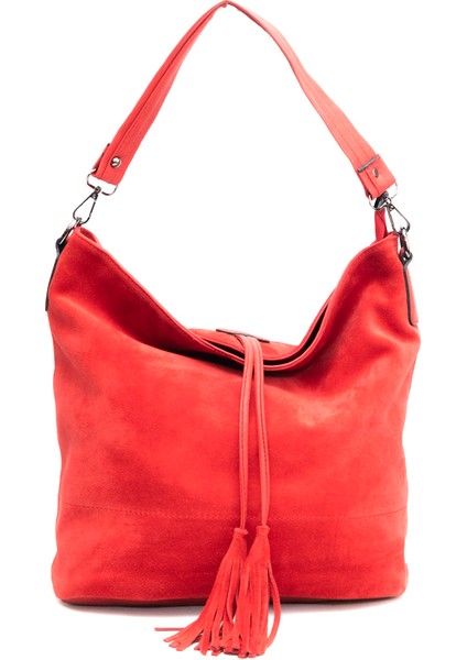 Hakiki Deri Süet Omuz Çantası