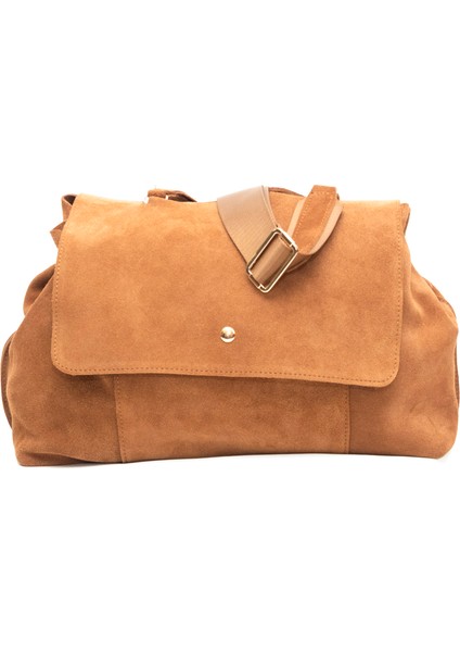 Kapaklı Uzun Askılı Salaş Deri Çanta