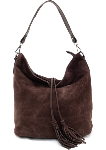 Hakiki Deri Süet Omuz Çantası