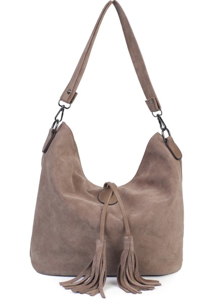 Hakiki Deri Süet Omuz Çantası