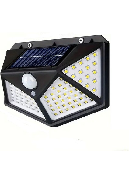 100 LED Su Geçirmez Güneş Enerjili Duvar Lambası