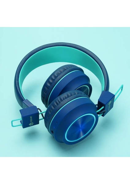 iClever LED Işıklı Güvenli Ses Sınırlı 30 Saat Oynatma Süreli Bluetooth Çocuk Kulaklığı Lacivert fiyatları