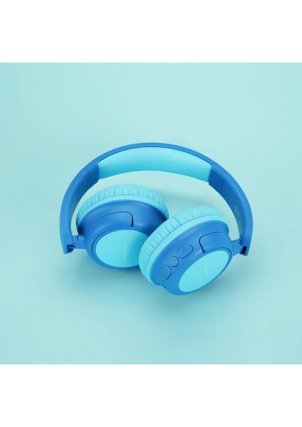Güvenli Ses Sınırlı 60 Saat Oynatma Süreli Bluetooth Çocuk Kulaklığı Mavi fiyatları