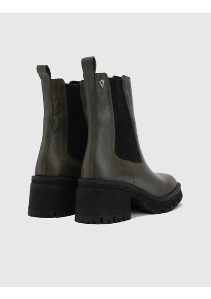 Lambare Deri Kadın Haki Topuklu Bot fırsatları