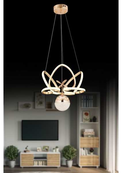 Kelebek Gold Ledli Salon Mutfak Oda Oturma Odası Hol Ledli Avize SB-LD-257